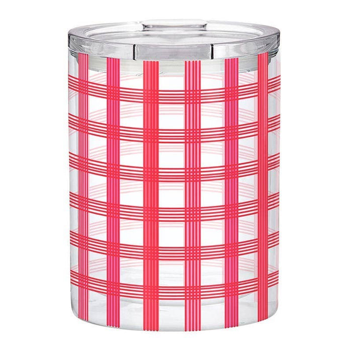 Double-Wall Short Tumbler - Gingham Red