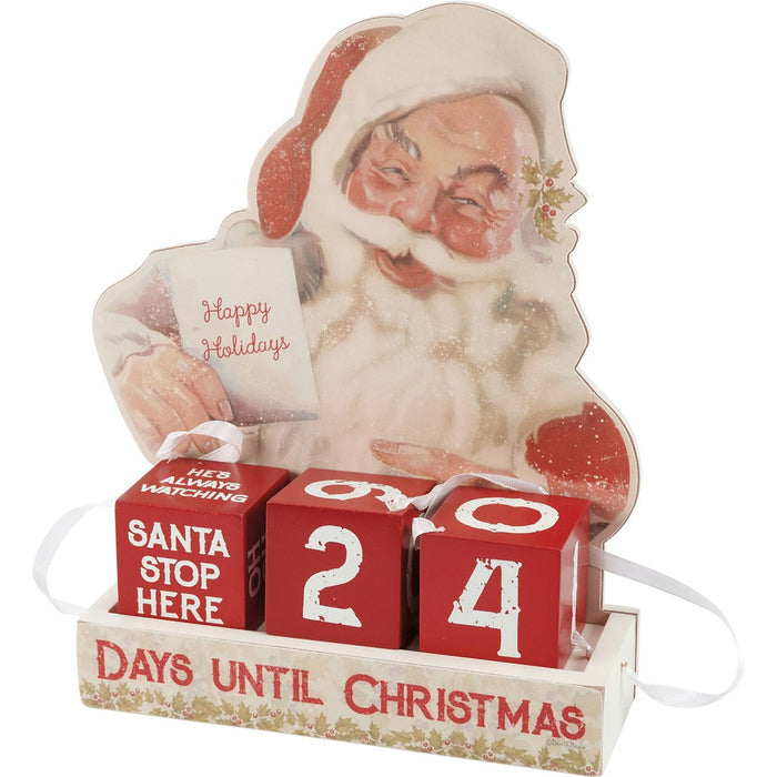 Santa Happy Holidays Block Countdown