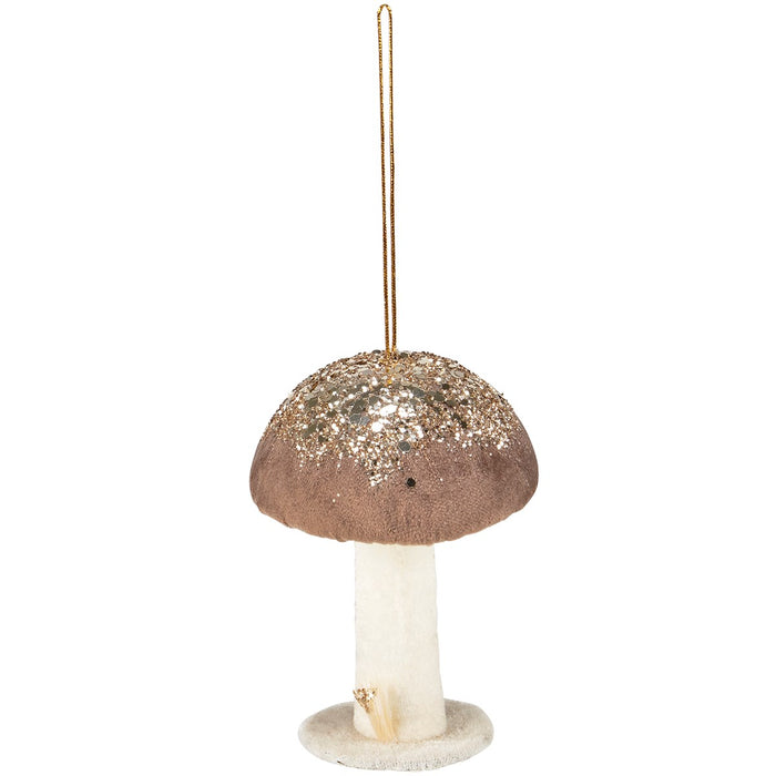 Velvet Mushroom Ornament