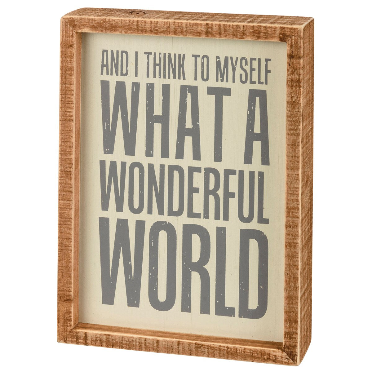 Wonderful World Inset Box Sign – City Boy Country Life