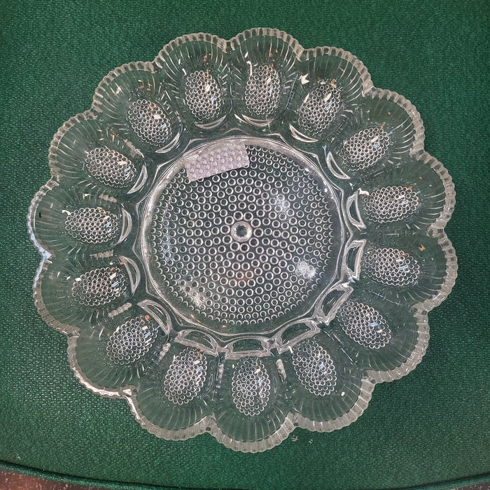 Vintage Cut Glass Egg Plate