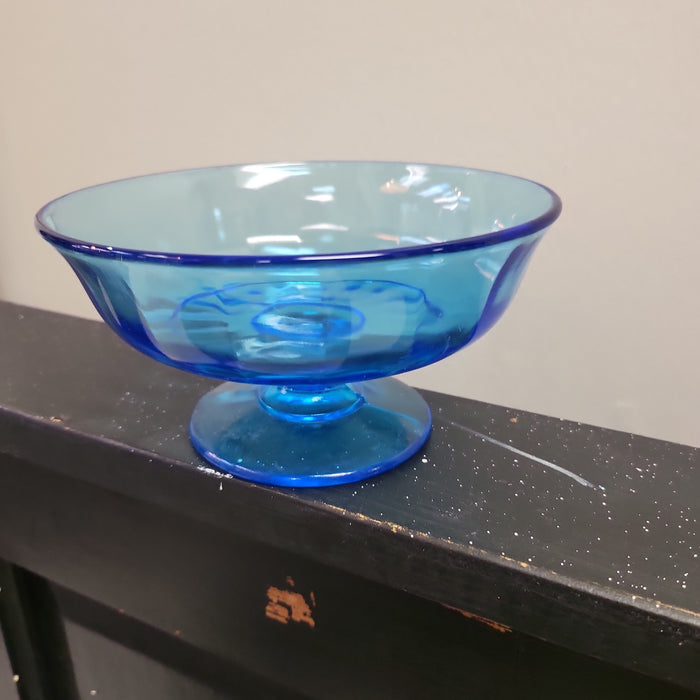 Blue Glass Footed Dish