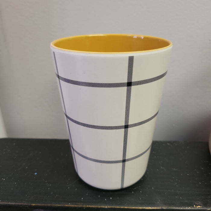 Grey & White Plaid - Reusable Cup