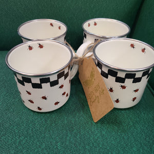 Vintage Enamel Ladybug Mugs