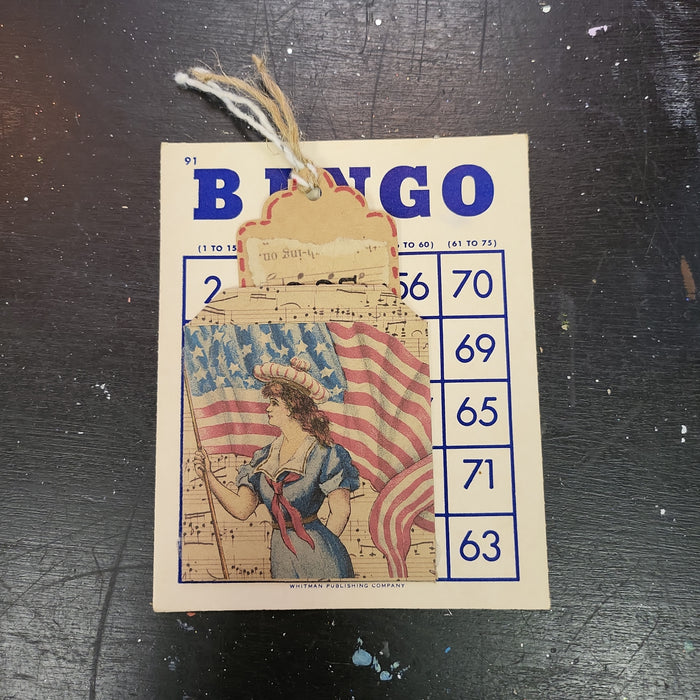 Vintage Patriotic Lady Bingo Card