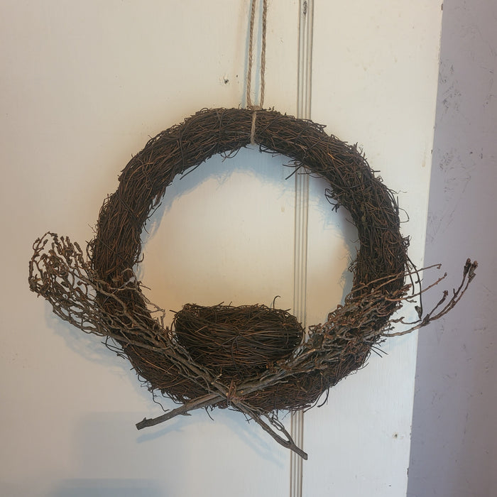 Twig Grapevine Wreath with Nest