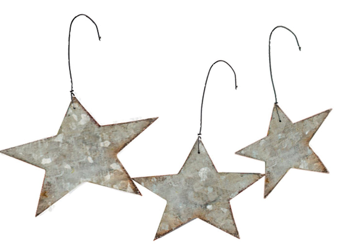Galvanized Stars Ornament Set