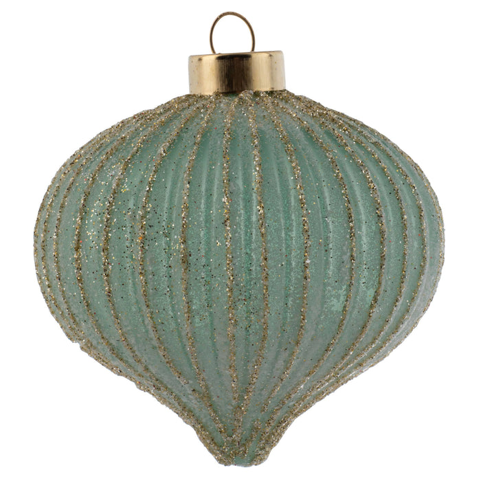 Gold Glitter Fluted Sea Foam Ornament