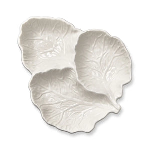 Cabbage 3 Part Divided Dish - White