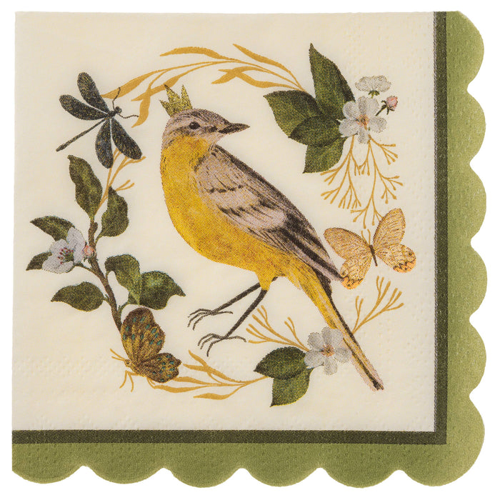 Bird with Crown - Cocktail Paper Napkins