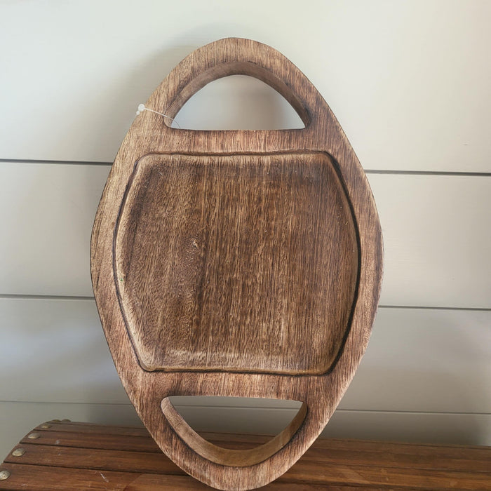 Dark Wood Football Tray