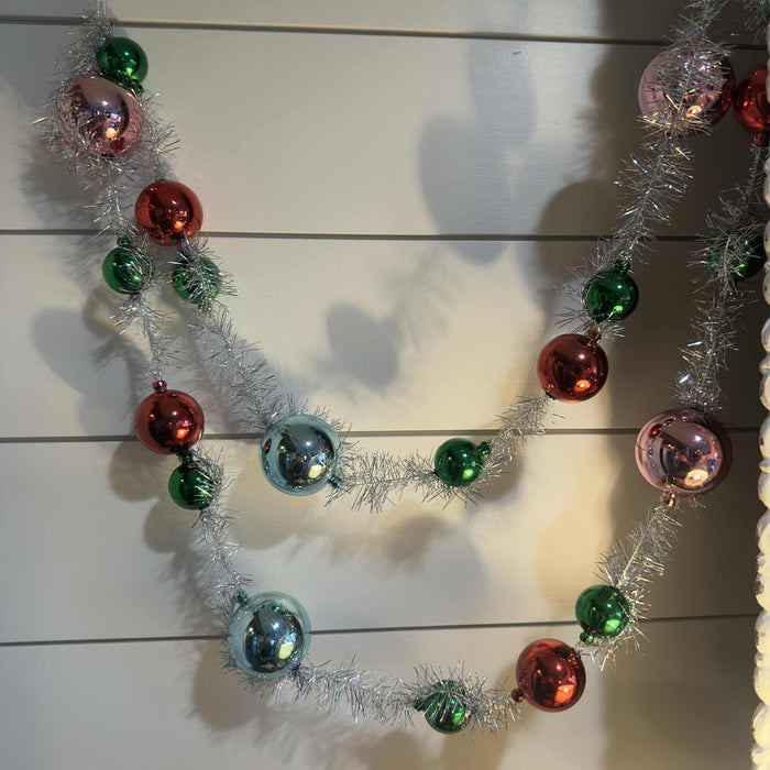 Platinum Tinsel & Bauble Garland