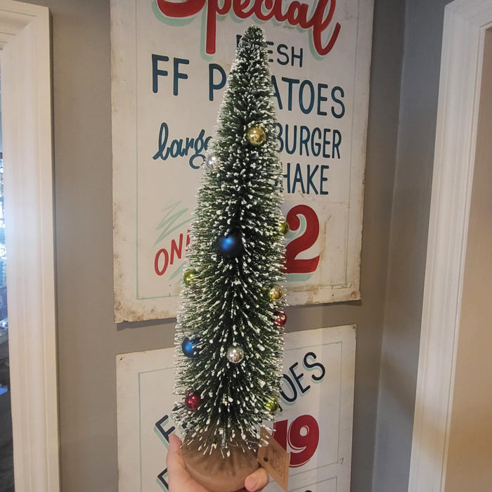 Large Bottle Brush Tree with Ornaments