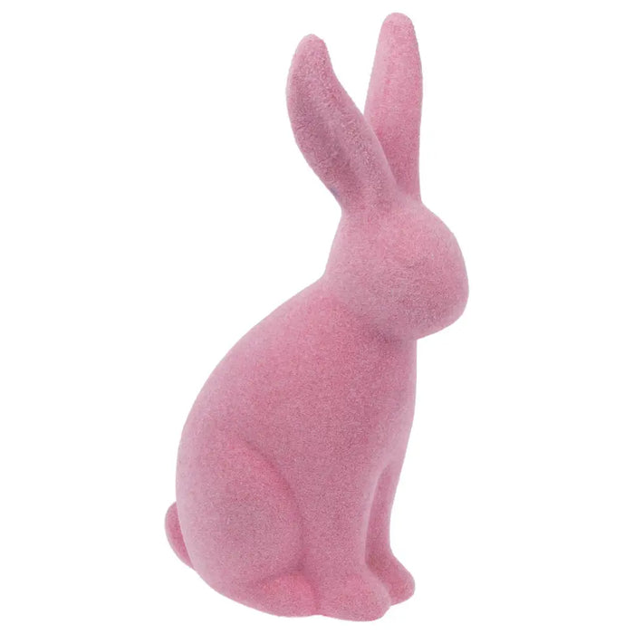 Purple Flocked Terracotta Bunny