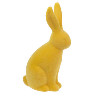 Yellow Flocked Terracotta Bunny