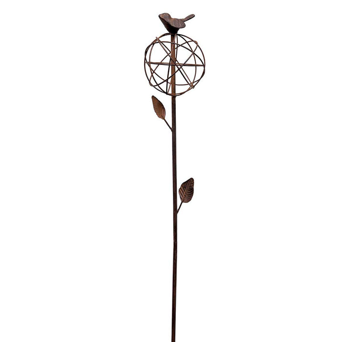 Sphere with Bird Garden Stake