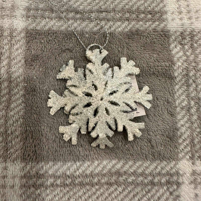 Small Metal Snowflake with Glitter