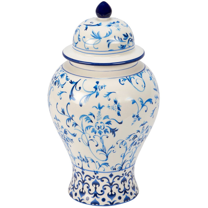 Large Indigo Temple Jar