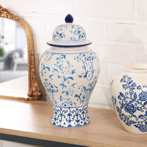Large Indigo Temple Jar