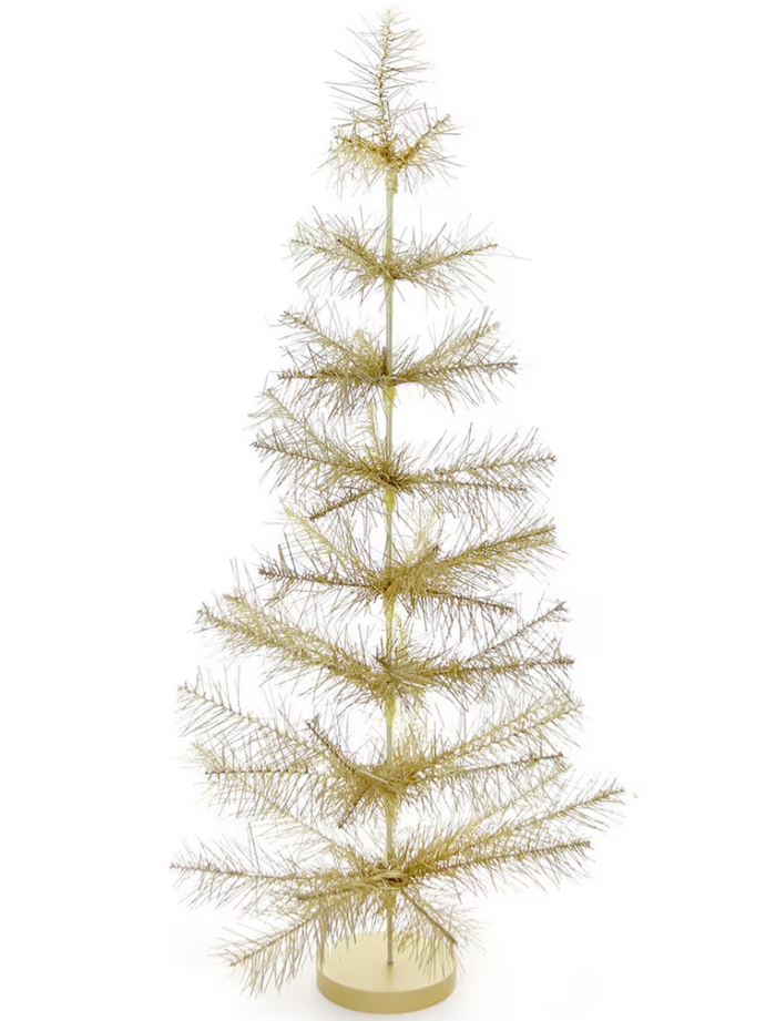 Shaggy Mylar Christmas Tree - Gold