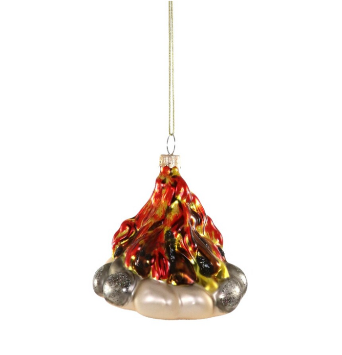 Campfire Glass Ornament