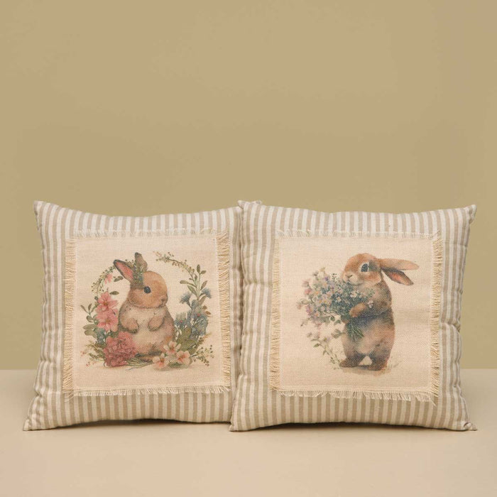 Bunny with Floral Pillow