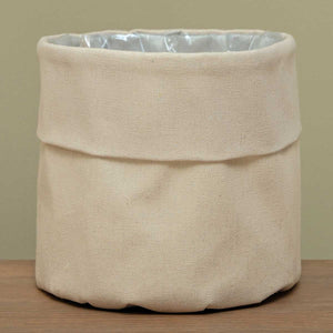 Cream Canvas Pot Cover - Large