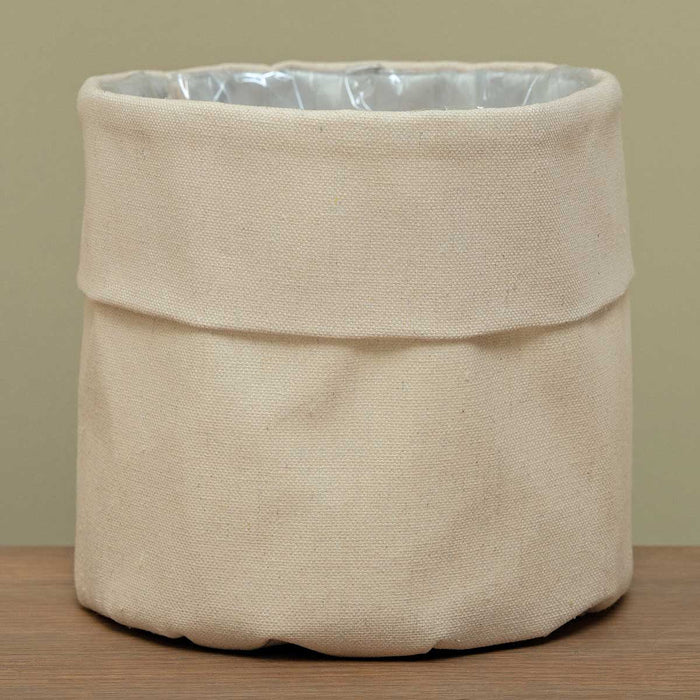 Cream Canvas Pot Cover - Large