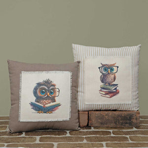 Owl with Glasses Pillow