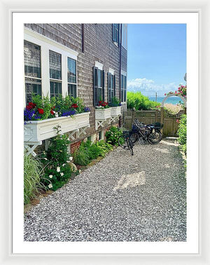 Bicycles and Beach Views - Framed Print