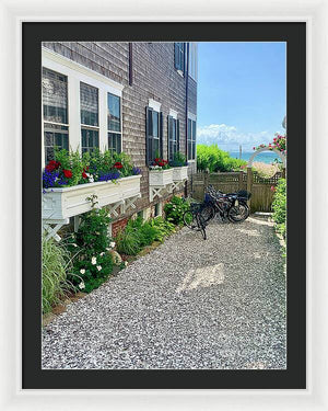 Bicycles and Beach Views - Framed Print