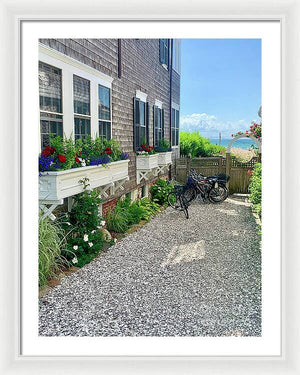 Bicycles and Beach Views - Framed Print