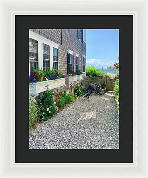 Bicycles and Beach Views - Framed Print