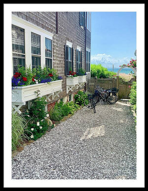 Bicycles and Beach Views - Framed Print