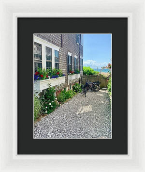 Bicycles and Beach Views - Framed Print