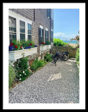 Bicycles and Beach Views - Framed Print