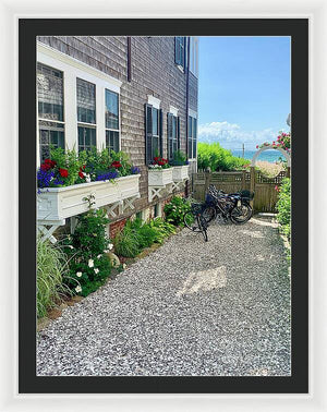 Bicycles and Beach Views - Framed Print