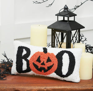 Halloween Boo Pumpkin Throw Pillow