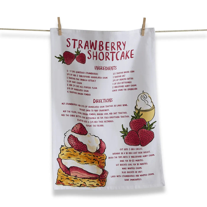 Strawberry Shortcake Recipe Dishtowel