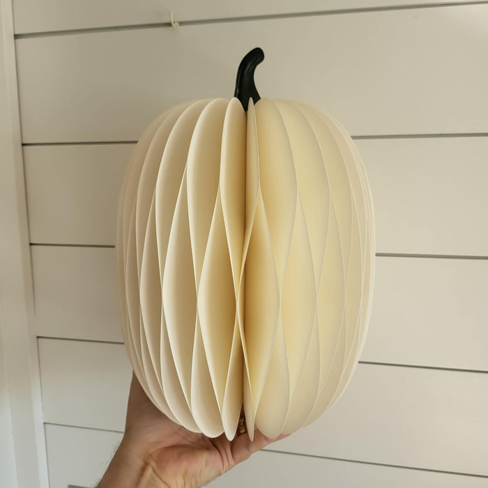 Tall White Honeycomb Pumpkin
