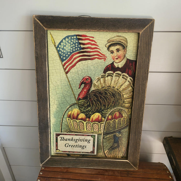 Thanksgiving Boy with Turkey Print