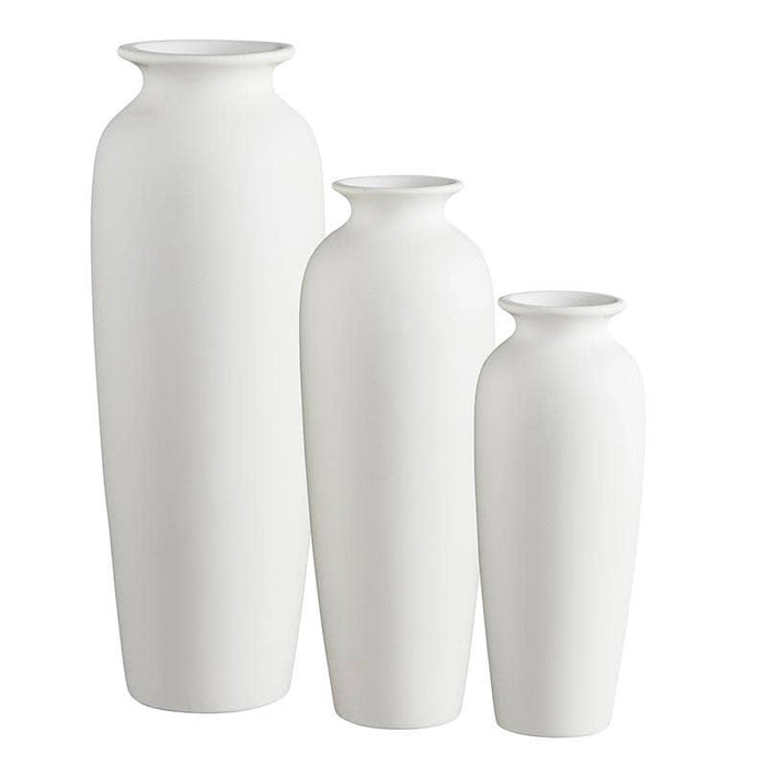 Matte White Tall Vase - Set of 3