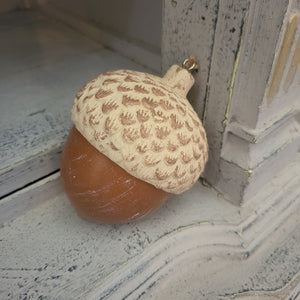 Large Wood Acorn Ornament