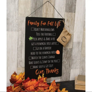 Family Fun Fall Lost Metal Sign