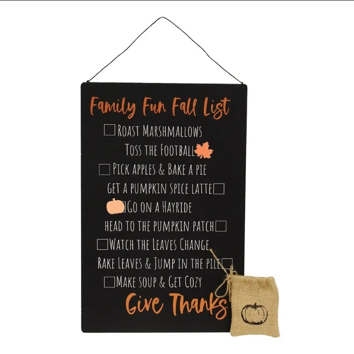 Family Fun Fall Lost Metal Sign