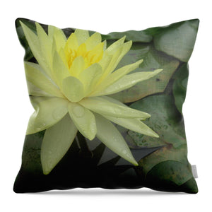 Yellow Water Lilly - Throw Pillow