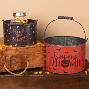 Trick-or-Treat Metal Bucket