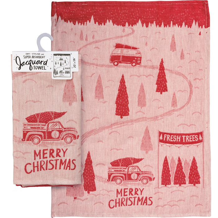 Truck & Tree Merry Christmas - Kitchen Towel
