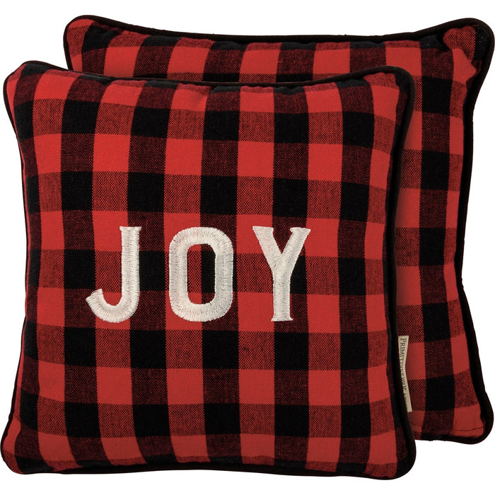 Joy - Plaid Pillow