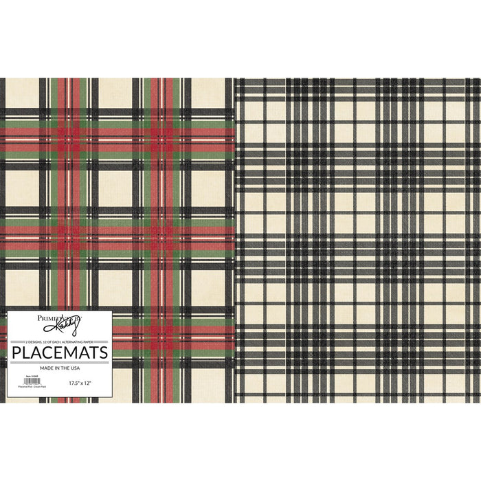 Cream Plaid - Paper Placemats